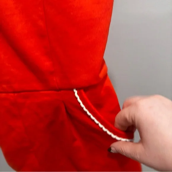 Janie and Jack Red Romper with White Trim - Picture 5 of 9